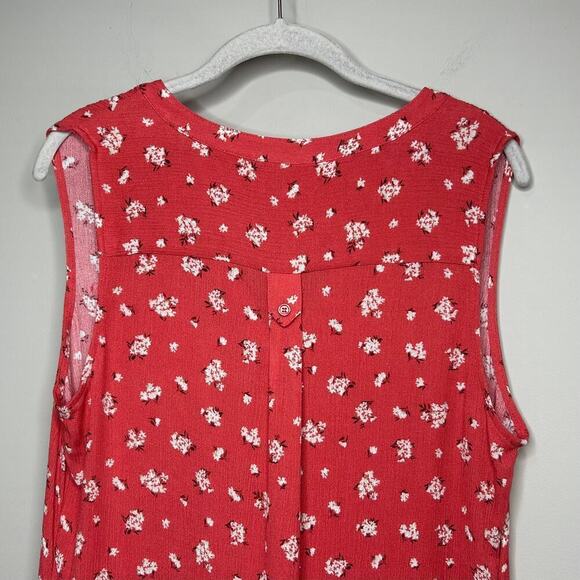 NWT Market & Spruce Floral Sleeveless Prat Henley Shirt Size M Stitch Fix - Picture 8 of 9
